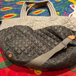 Authentic MZ Wallace travel bag/work. Two toned grey. 2 removable pouches